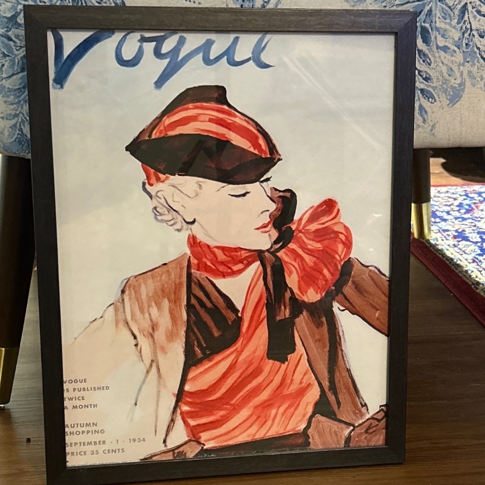Vintage Fashion Reprint - Vogue Magazine Cover Framed Wall Art